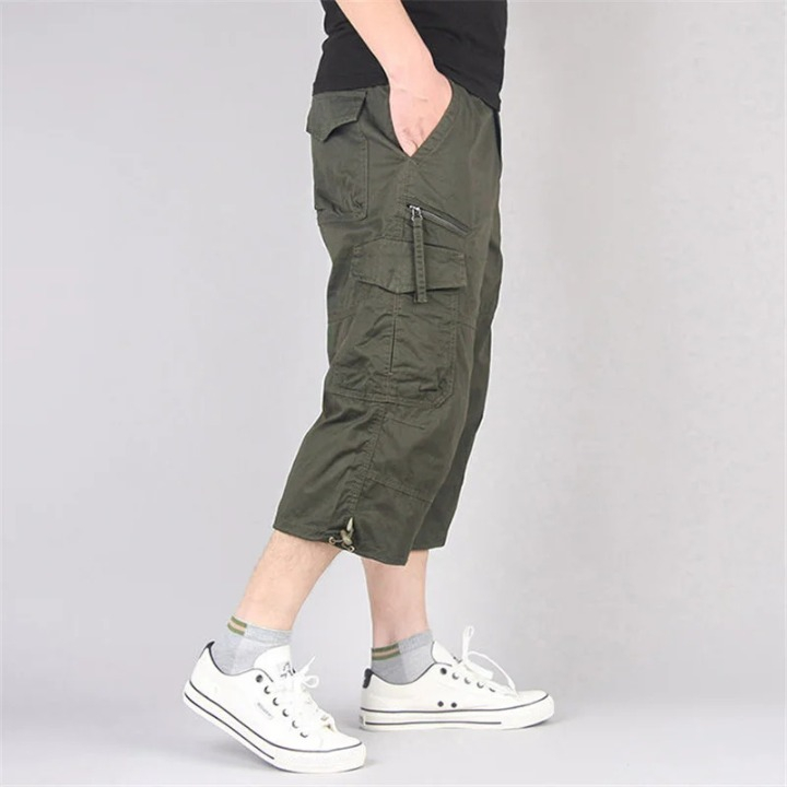 UrbanRush Belerizza Celana Pendek Pria Kargo Sirwal 3/4 Di Bawah Lutut Bahan Nyaman Dari Katun