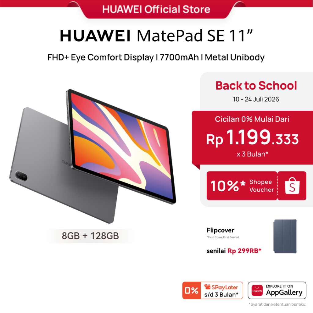 [TOP 1] HUAWEI MatePad SE 11" Tablet [up to 8+128GB] | FHD+ Eye Comfort Display | 7700mAh | Metal Unibody