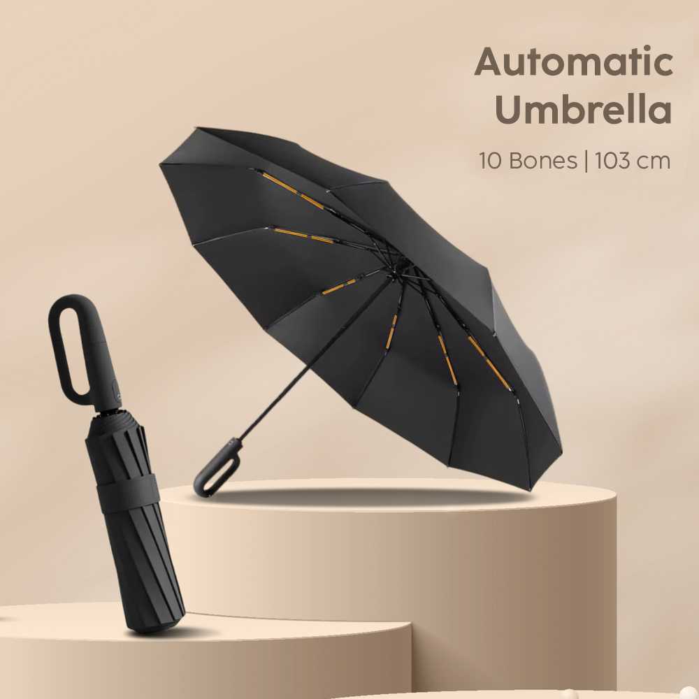 ZUODU Payung Lipat Buka Tutup Otomatis Polos Anti UV 10 Bone 103cm - YMD-10