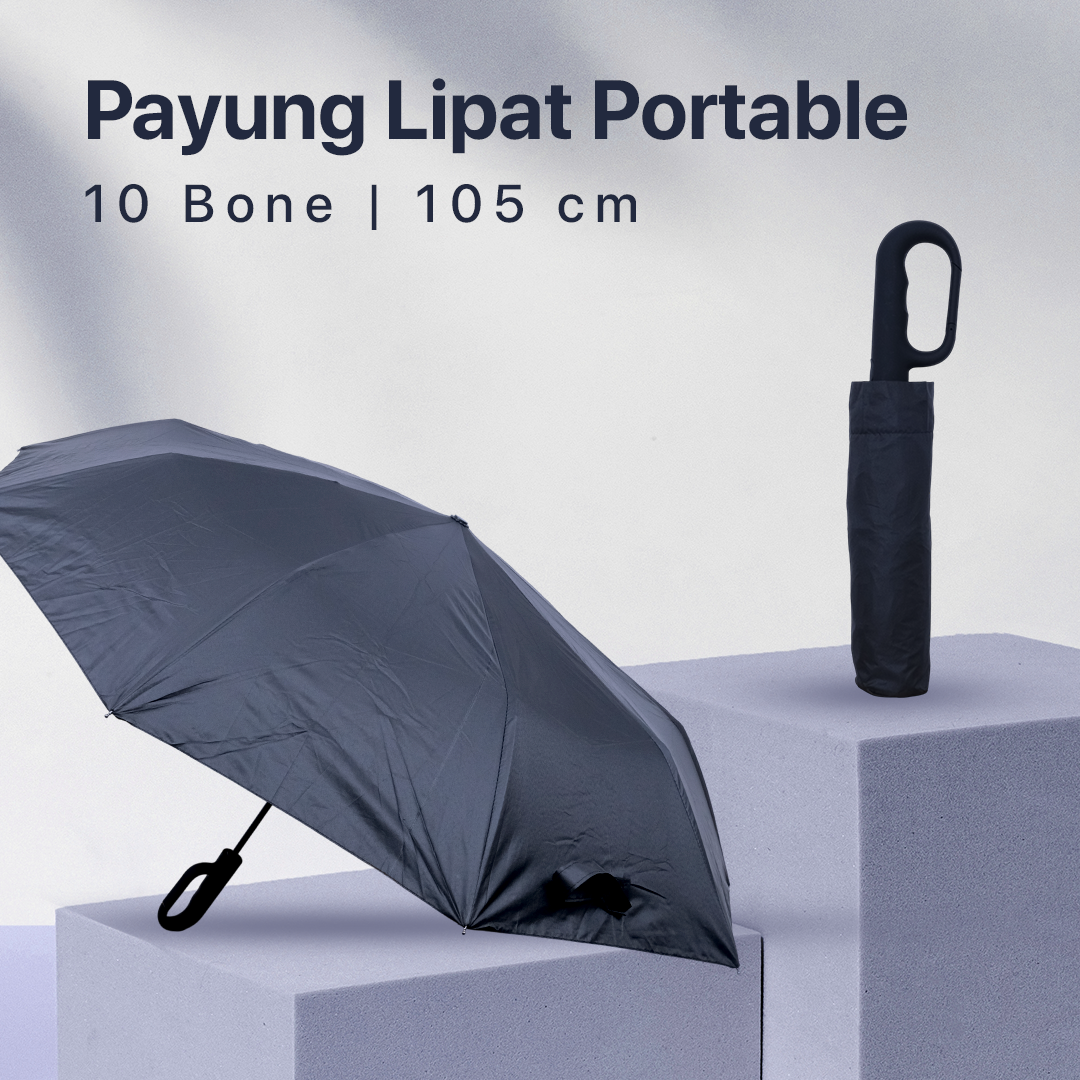 ZUODU Payung Lipat Buka Tutup Otomatis Polos Anti UV 10 Bone 105cm - ZPL2