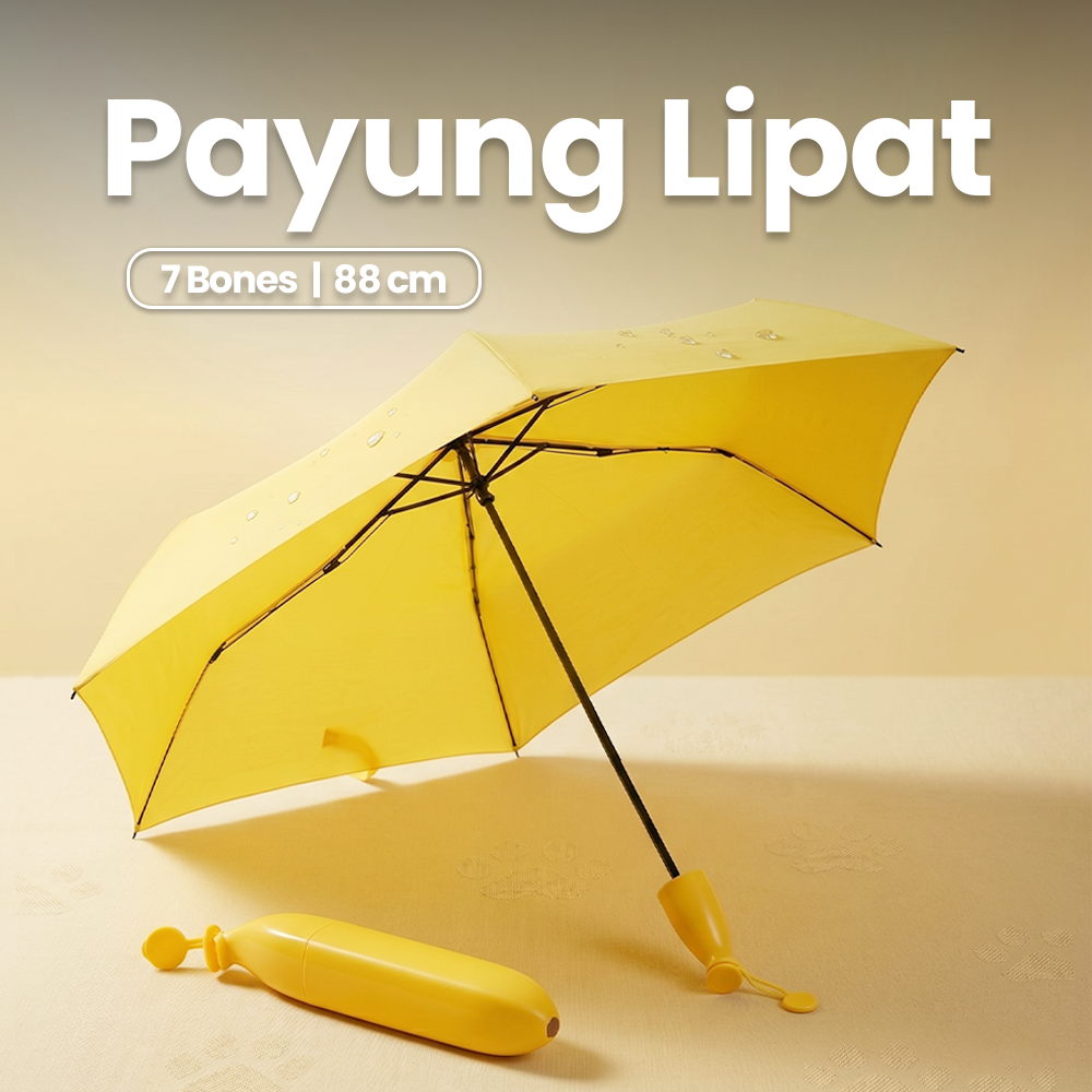 UM-BANANA Payung Lipat Buka Tutup Manual Desain Pisang Umbrella 88cm - UME0007